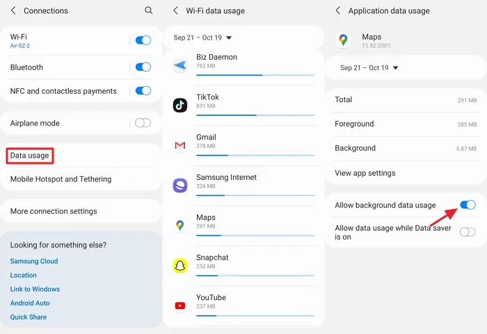 allow background data usage