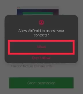 airdroid personal 連絡先 アクセス