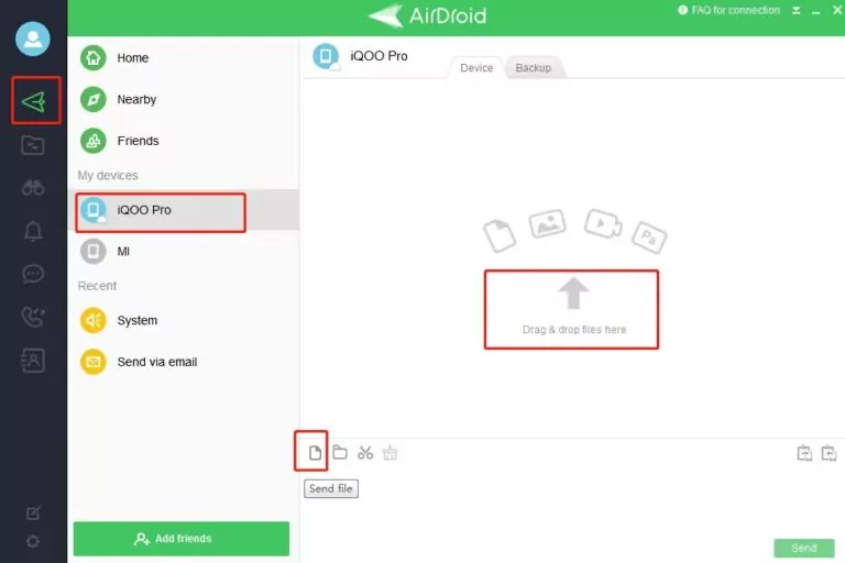 airdroid personal PC ファイル転送