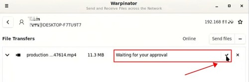 approve in Warprinator