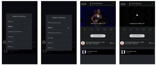 cast Peloton to TV via app