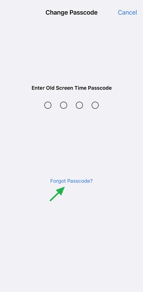 tap forgot passcode