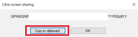 Citrix screen sharing code