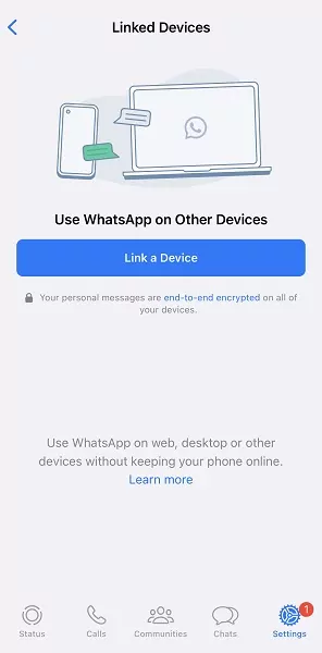 click on link a device