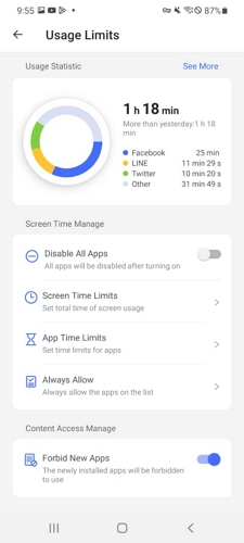 click screen time limits