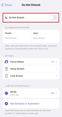 disable do not disturb mode