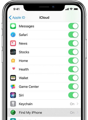 Configuración encontrar mi iphone