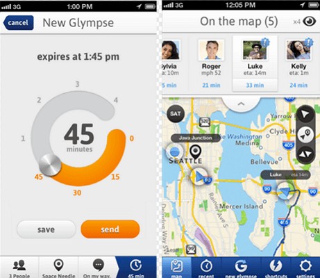 Glympse family tracking app for android