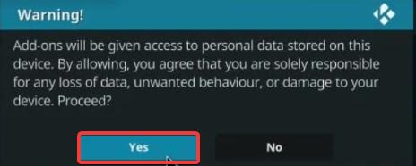 allow the permission on Kodi Firestick
