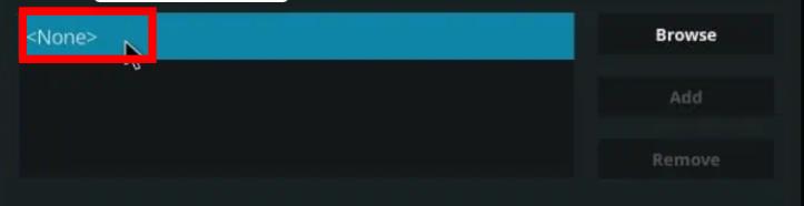 None on Kodi Settings
