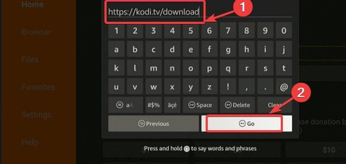 search for Kodi in Downloader