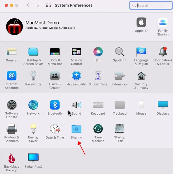 Sharing on macOS 12 and earlier
