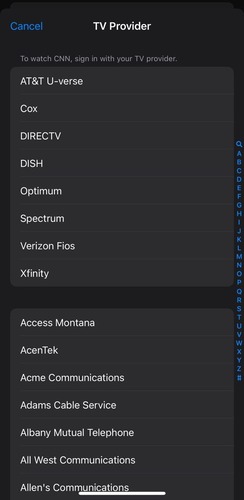 select satellite on CNN app