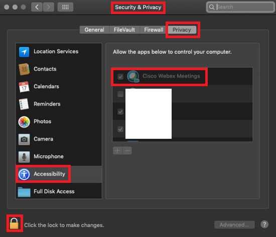 Mac Accessibility Webex
