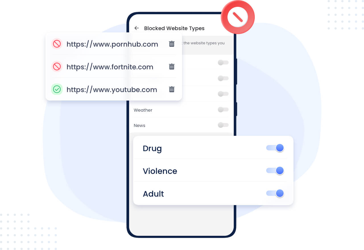 O AirDroid Parental Control pode bloquear sites prejudiciais