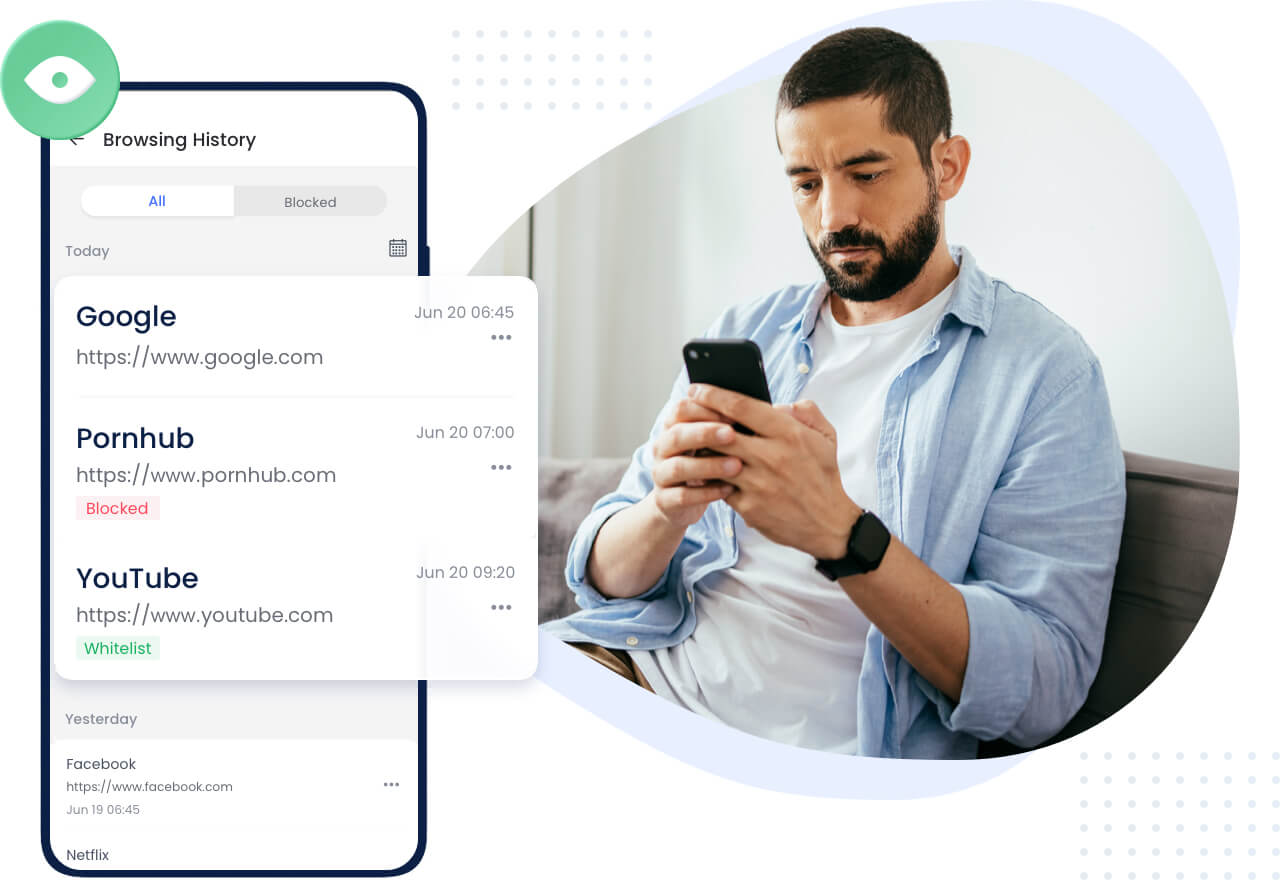 O AirDroid Parental Control pode monitorar o histórico de navegação