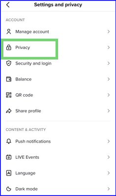 privacy button