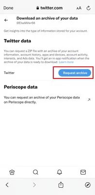 demander des archives Twitter
