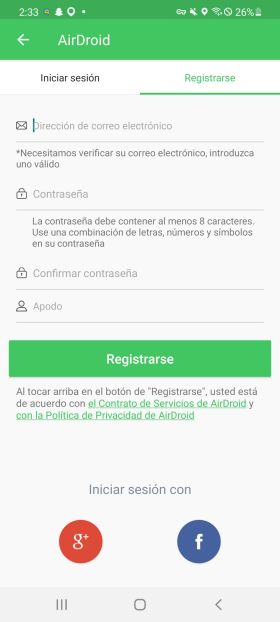 registrarse