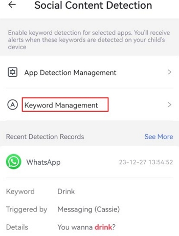 set keywords