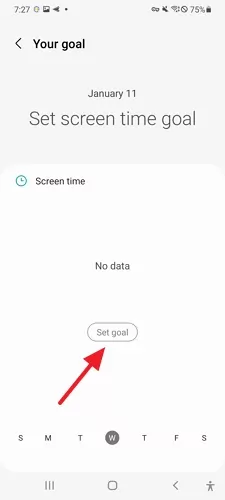 set screen time goal