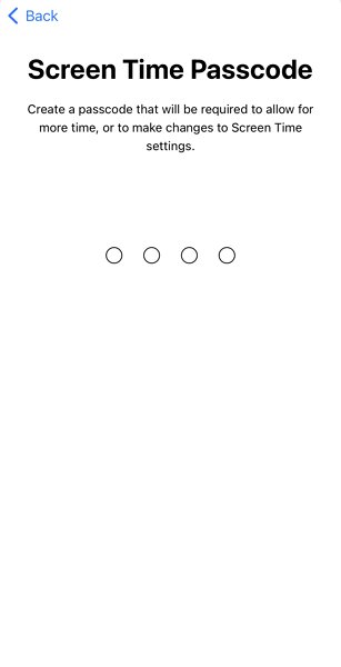set screen time passcode