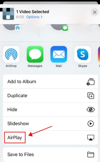 AirPlay photos to Sony TV