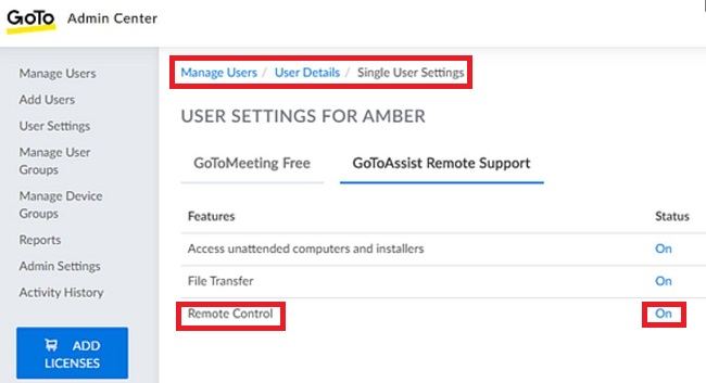 Single User Remote Control