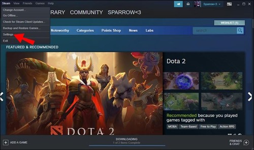 Ajustes de Steam