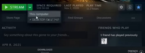 stream Steam games