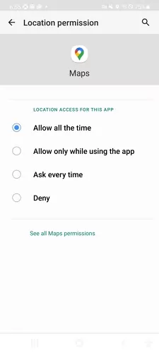 tap allow all the time