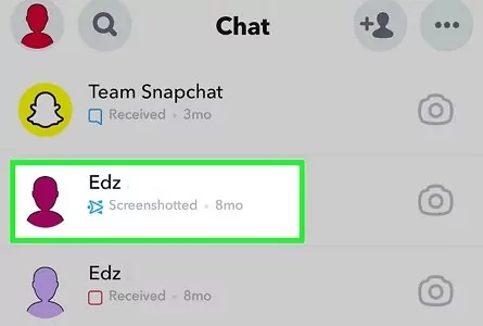 Cliquez sur le nom de votre ami Snapchat