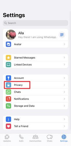 pulsa en privacidad