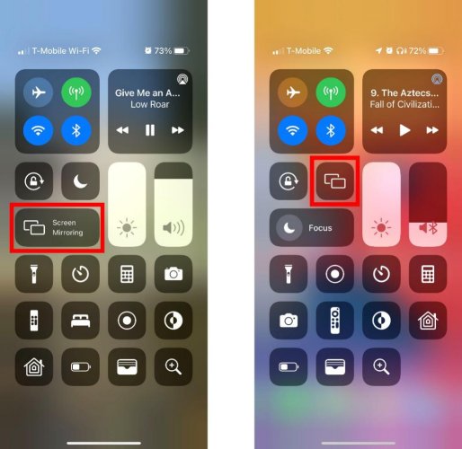tap screen mirroring on iPhone