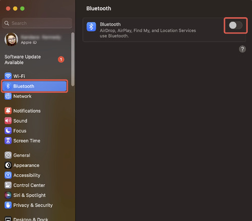turn off Bluetooth on Mac