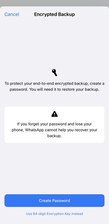 turn on Encrpted backup