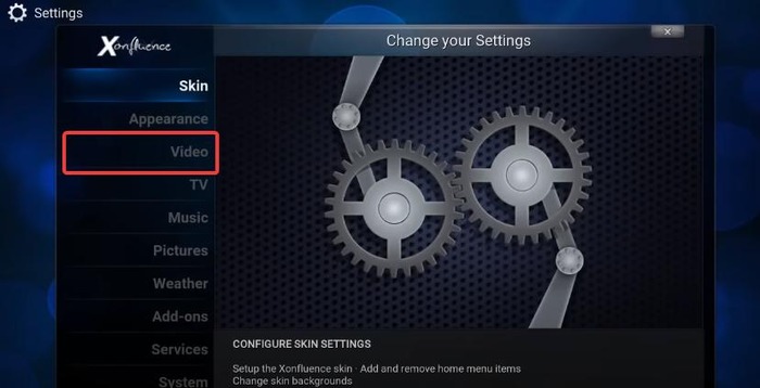 Video option in Kodi