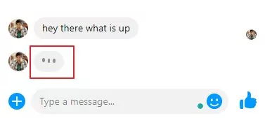 Facebook typing indicator