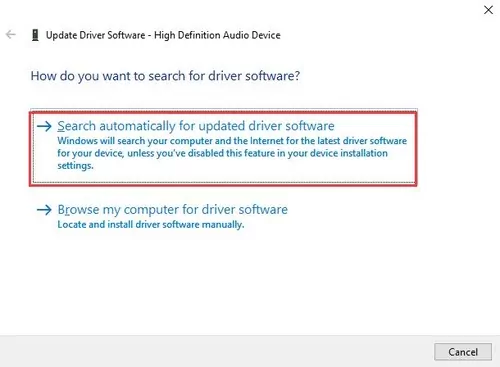 actualizar controlador de audio
