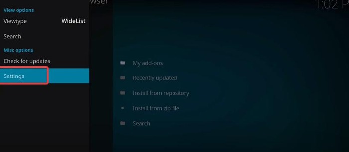 Kodi addon settings