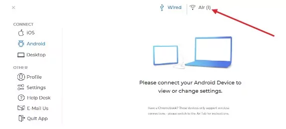 connect Android tablet on Duet Display