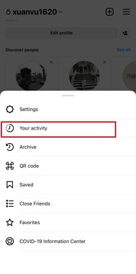 your activity on Instagram