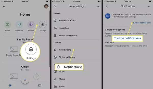 google home setting