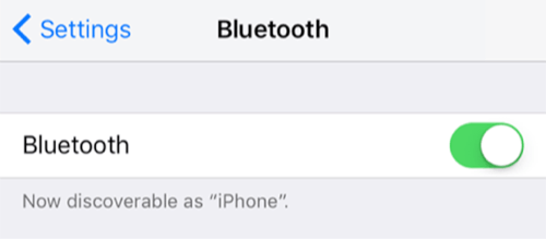 turn on Bluetooth on iPhone